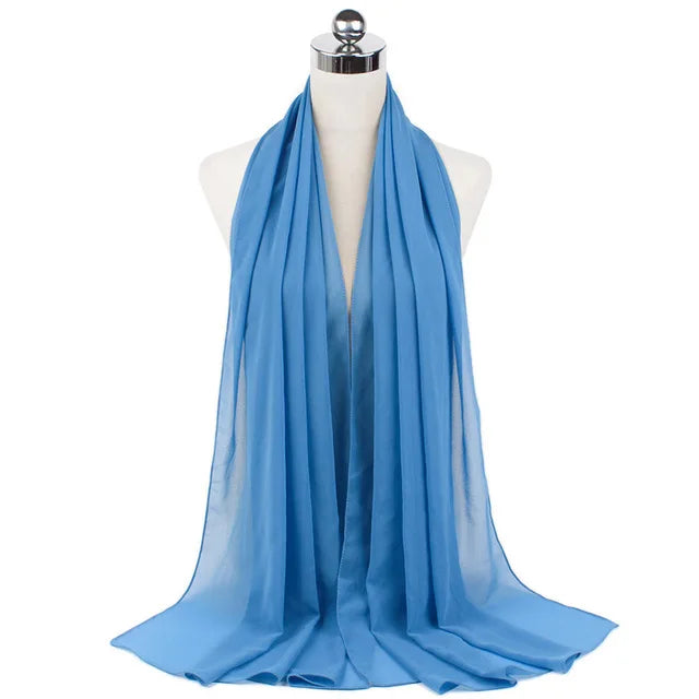 Damen Hijab – Weiches Chiffon- oder Baumwoll-Jersey Kopftuch | 70×180 cm | Schlicht & Elegant für Muslimische Frauen
