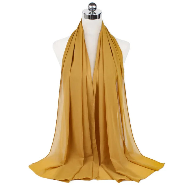 Damen Hijab – Weiches Chiffon- oder Baumwoll-Jersey Kopftuch | 70×180 cm | Schlicht & Elegant für Muslimische Frauen