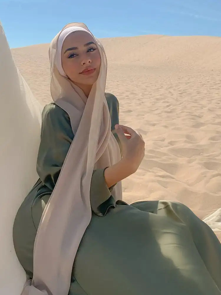 Damen Hijab – Weiches Chiffon- oder Baumwoll-Jersey Kopftuch | 70×180 cm | Schlicht & Elegant für Muslimische Frauen