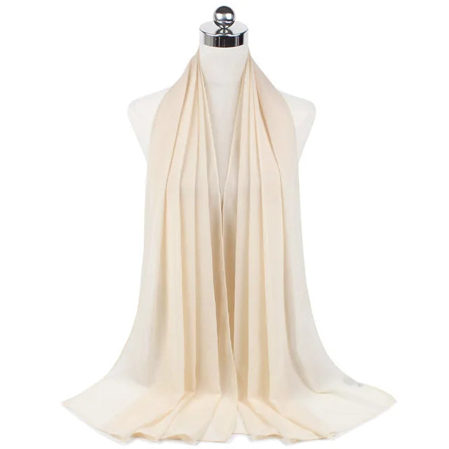 Damen Hijab – Weiches Chiffon- oder Baumwoll-Jersey Kopftuch | 70×180 cm | Schlicht & Elegant für Muslimische Frauen