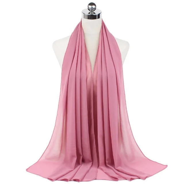 Damen Hijab – Weiches Chiffon- oder Baumwoll-Jersey Kopftuch | 70×180 cm | Schlicht & Elegant für Muslimische Frauen