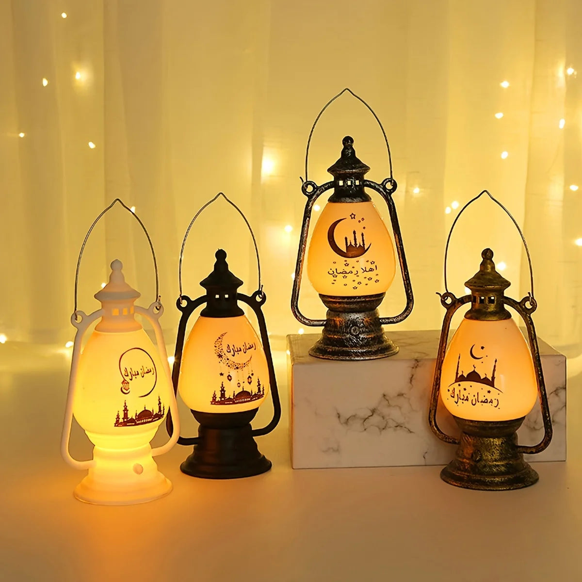 Muslimische Dekoration mit LED-Kerzenlicht – Ramadan & Eid Laternenlichter | Festliche Beleuchtung für Zuhause, Party & Geschenkideen
