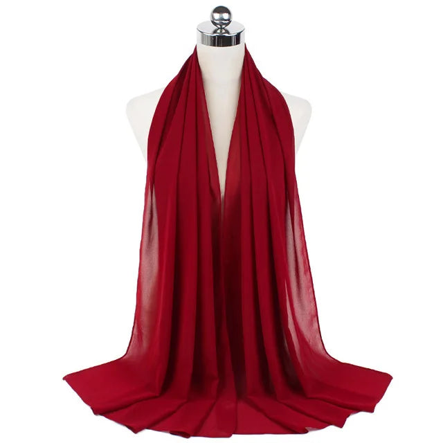 Damen Hijab – Weiches Chiffon- oder Baumwoll-Jersey Kopftuch | 70×180 cm | Schlicht & Elegant für Muslimische Frauen