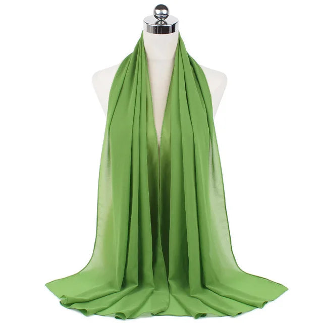 Damen Hijab – Weiches Chiffon- oder Baumwoll-Jersey Kopftuch | 70×180 cm | Schlicht & Elegant für Muslimische Frauen
