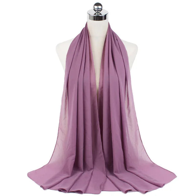 Damen Hijab – Weiches Chiffon- oder Baumwoll-Jersey Kopftuch | 70×180 cm | Schlicht & Elegant für Muslimische Frauen