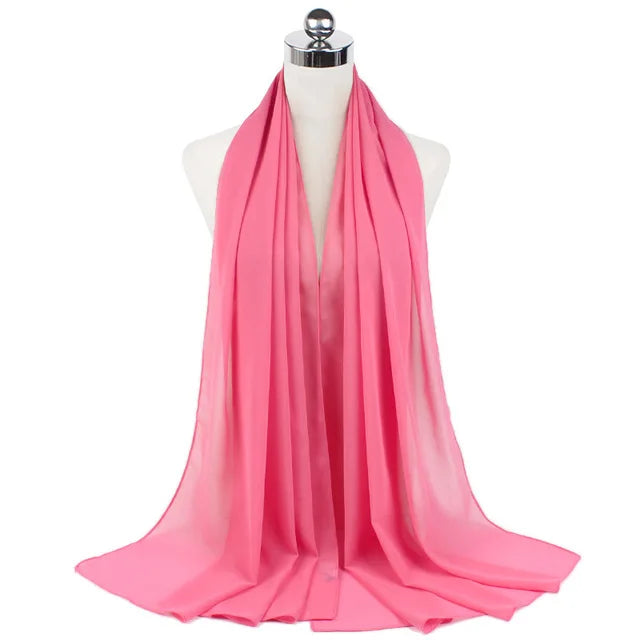 Damen Hijab – Weiches Chiffon- oder Baumwoll-Jersey Kopftuch | 70×180 cm | Schlicht & Elegant für Muslimische Frauen
