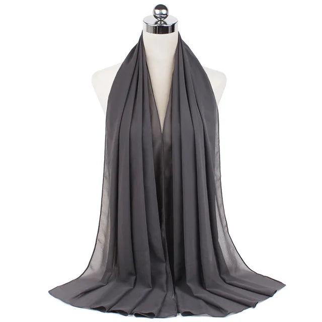 Damen Hijab – Weiches Chiffon- oder Baumwoll-Jersey Kopftuch | 70×180 cm | Schlicht & Elegant für Muslimische Frauen